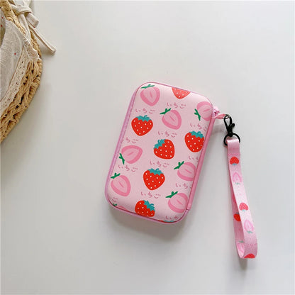 Protective Carrying Case for R36S, RG35XX H, R36 Ultra, K36 & Miyoo Mini Plus — Cute Cartoon Travel Storage Bag with Lanyard for Handheld Game Consoles & Accessories