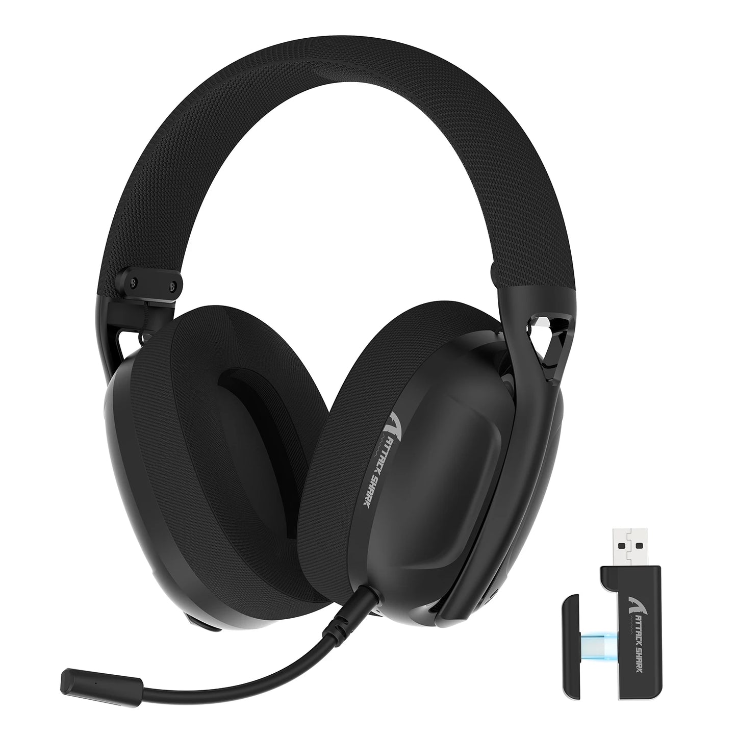 ATTACK SHARK L80 Tri-Mode Wireless Gaming Headset — Ultra-Light 2.4G/Bluetooth/Wired Headphones with Mic & Volume Control for PC, PS4, PS5, Switch, Xbox (Low Latency)