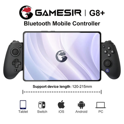 GameSir G8 Plus Bluetooth Mobile Gaming Controller — Hall Effect Joysticks & Triggers for Android, iOS, Tablet & PC, Wireless Gamepad with Software Customization (Anti-Drift)