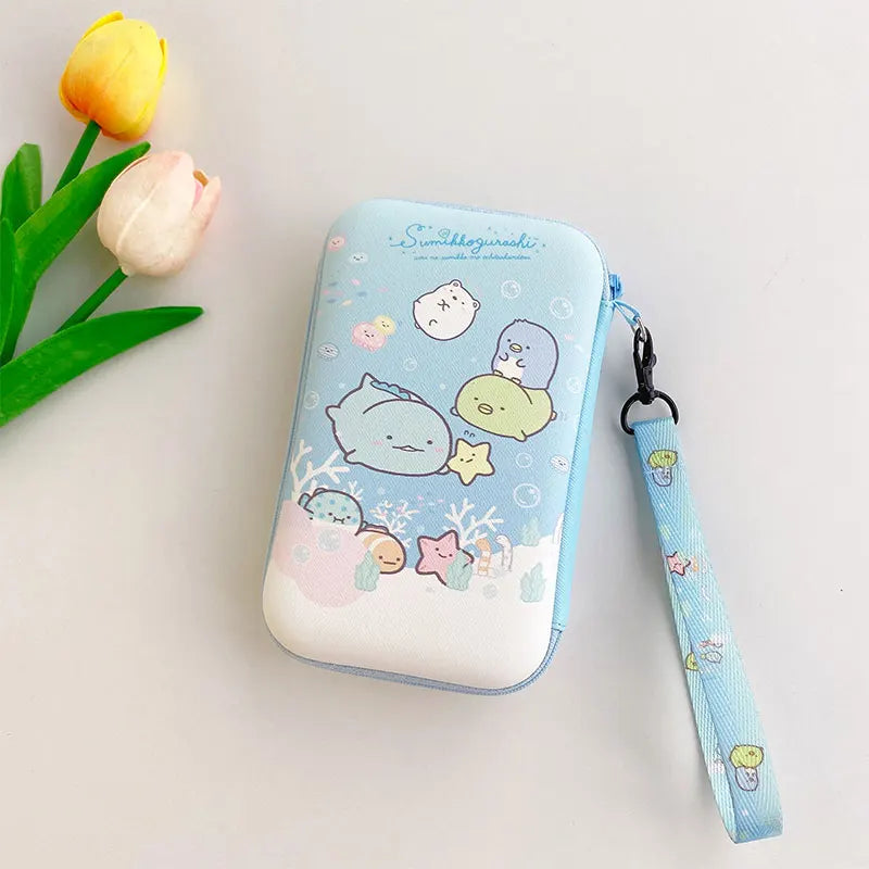 Protective Carrying Case for R36S, RG35XX H, R36 Ultra, K36 & Miyoo Mini Plus — Cute Cartoon Travel Storage Bag with Lanyard for Handheld Game Consoles & Accessories
