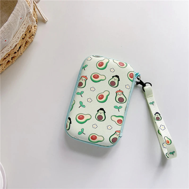 Protective Carrying Case for R36S, RG35XX H, R36 Ultra, K36 & Miyoo Mini Plus — Cute Cartoon Travel Storage Bag with Lanyard for Handheld Game Consoles & Accessories