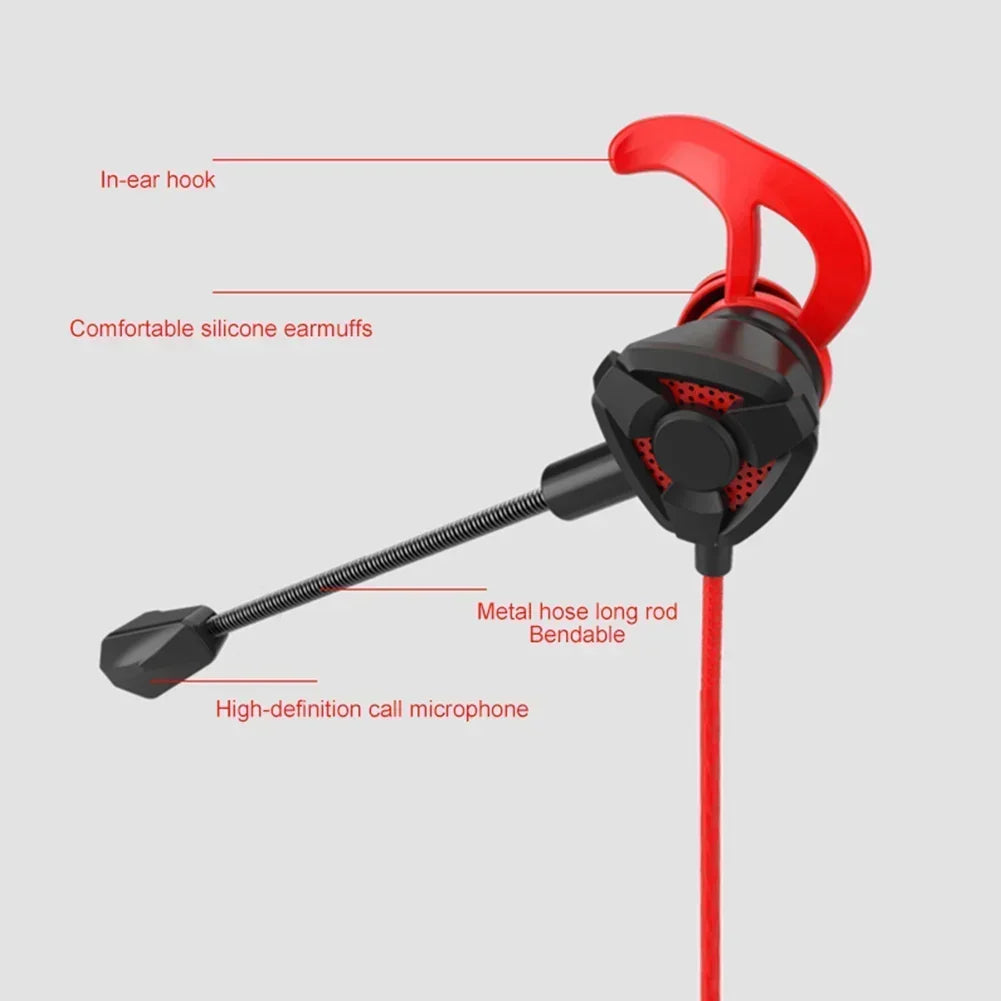 Universal Wired Gaming Earbuds with Mic — In-Ear Gamer Headset for PUBG, PS4, CS:GO, Phone, Tablet & Laptop, 3.5mm Zero-Lag Audio (Lightweight, Plug & Play)