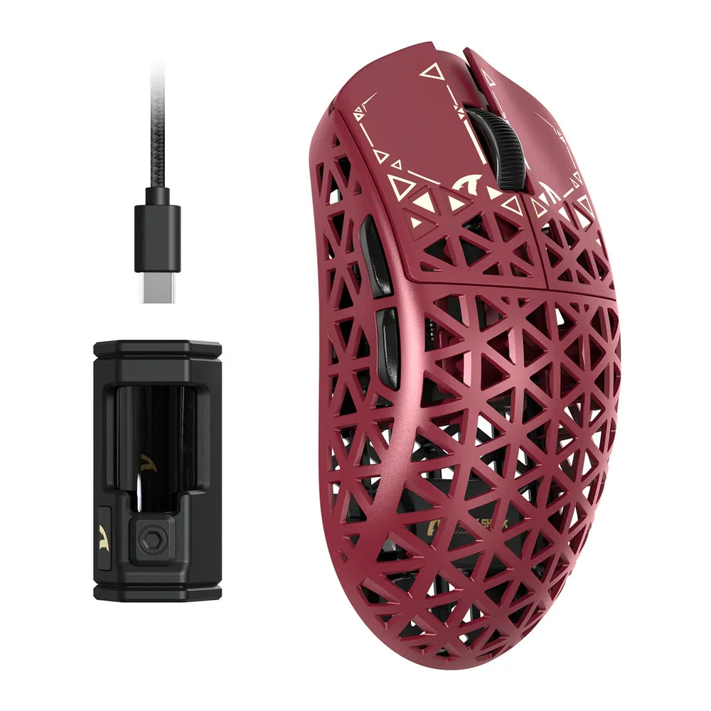 ATTACK SHARK R5 Ultra Carbon Fiber Wireless Gaming Mouse — 39g Superlight, PixArt PAW3950MAX Sensor, 8K/8000Hz Polling, 42000 DPI, Tri-Mode (Bluetooth/2.4G/Wired) for FPS Gaming