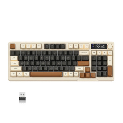 ZIYOU LANG Wireless Gaming Keyboard with Smart Display & Control Knob — 94-Key Quiet Membrane, Bluetooth/2.4G/USB, 3000mAh Rechargeable (PC, Laptop, Tablet)