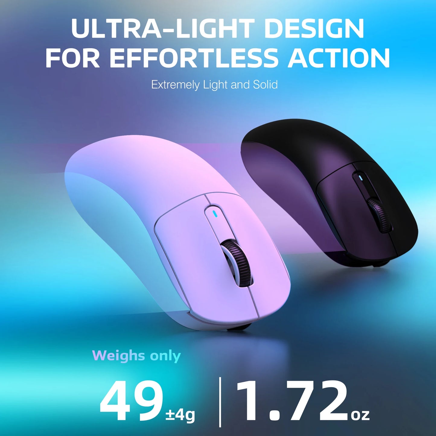 ATTACK SHARK X3 Wireless Gaming Mouse — 49g Ultra-Light Ergonomic Design, PixArt PAW3395 26K DPI Sensor, Tri-Mode (2.4G/Bluetooth/Wired), Programmable Buttons (Rechargeable)