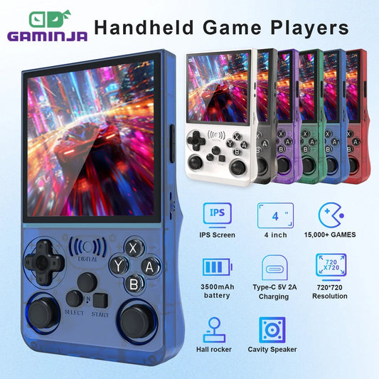 GAMINJA ANS13 Retro Handheld Video Game Console 15000+ Games Built-in Linux 4.0 Inch IPS Screen Portable Pocket Gaming Console - pyxel shop