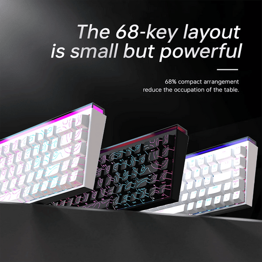 Mechanical Keyboard AJAZZ NK68 68-key hot-swappable gaming keyboard with RGB backlit keys ergonomic design and USB wired - pyxel shop